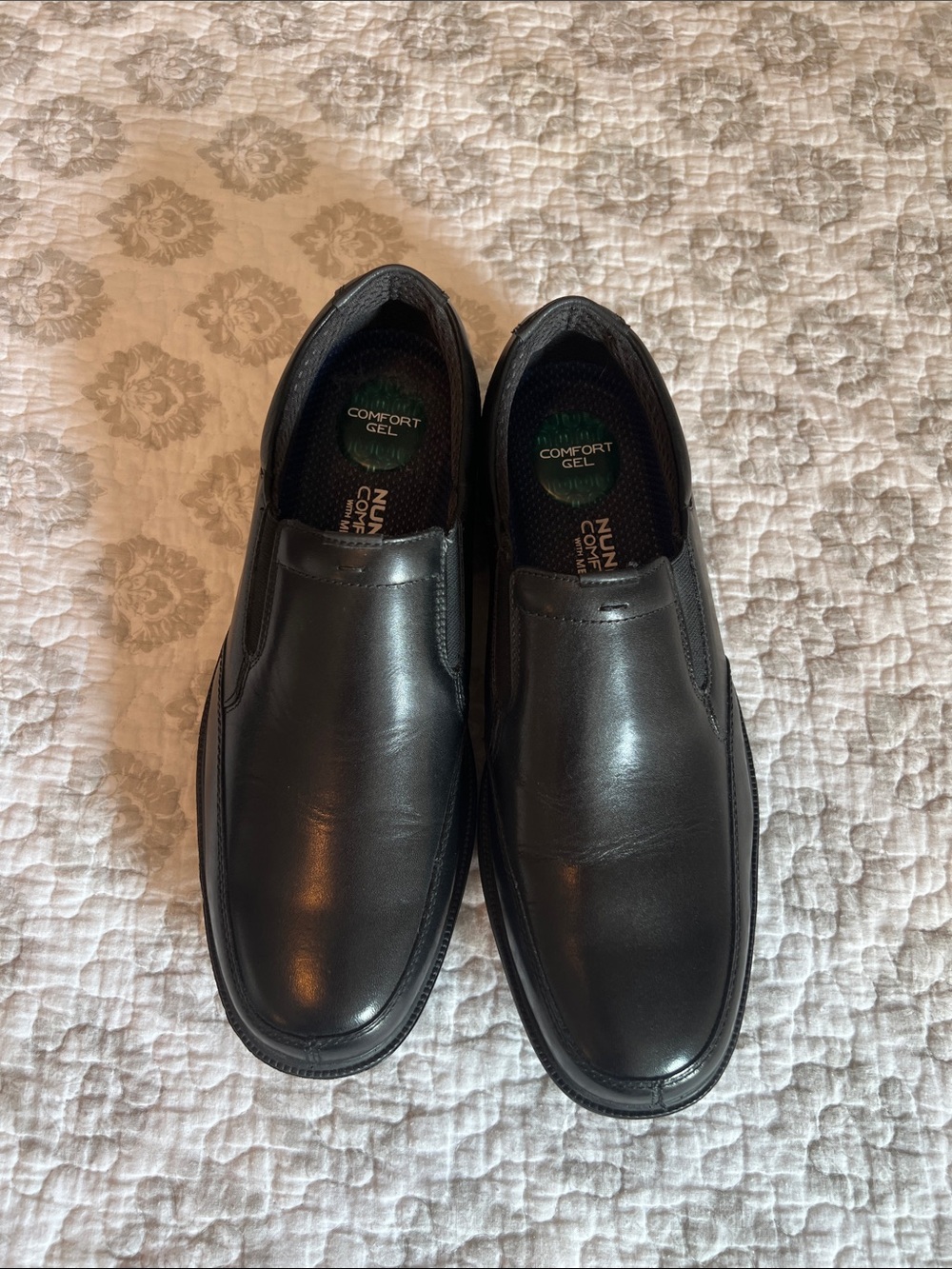 Nunn Bush Men’s Black Leather Slip-On Comfort Loafers